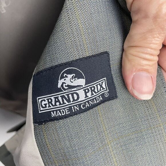 Grand Prix Equestrian Hunt Show Coat Women Sz 14T (Fits like 8) Olive Plaid Wool - Picture 3 of 12